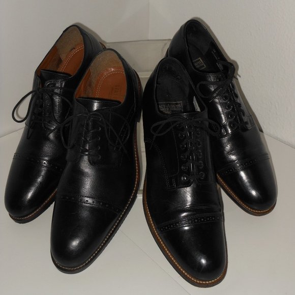 STATFORD AND STACEY ADAMS BLACK LEATHER OXFORD STYLE SHOE LOT SIZE 11 MEDIUM main image 12